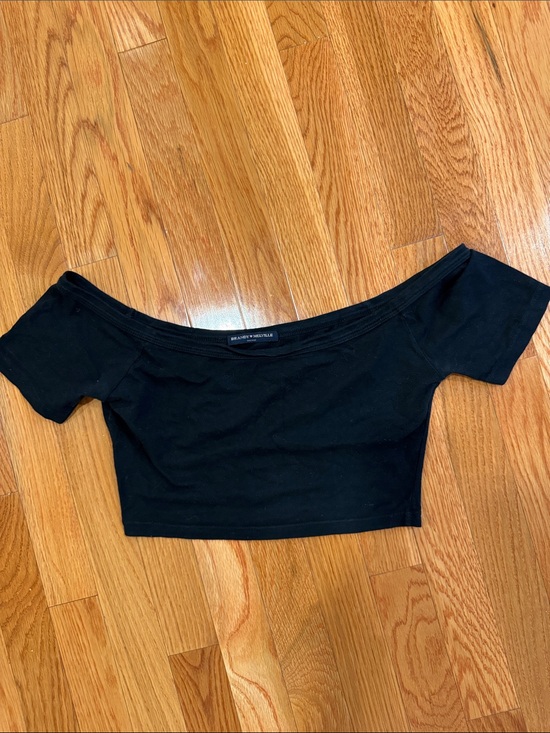 Brandy Melville Tops - Brandy Melville Black Off-the-Shoulder Crop Top